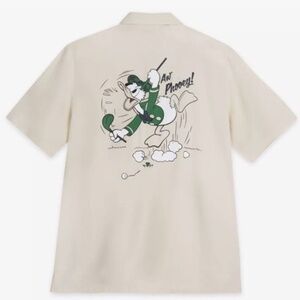 2025 Disney Parks Donald Duck Golf Woven Camp Shirt - NEW